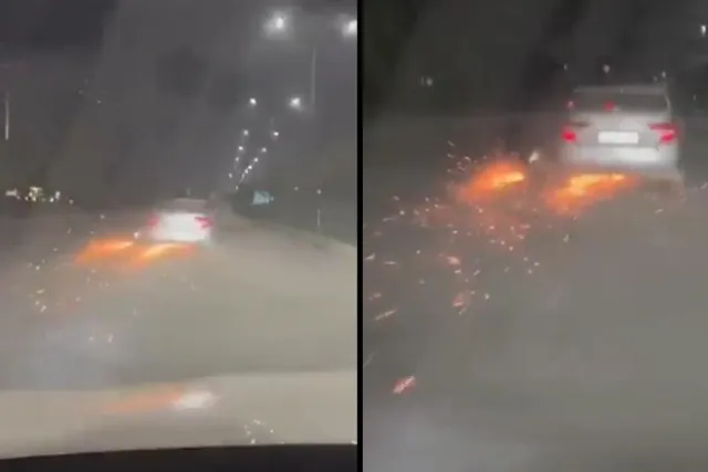 বাইককে ধাক্কা মেরে ৪ কিলোমিটার টেনে নিয়ে গেল গাড়ি, দেখুন ভিডিও