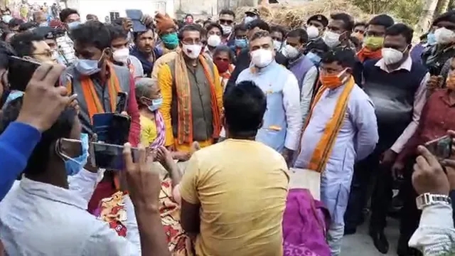 আহত বিজেপি কর্মীদের সাথে দেখা করতে গেলেন শুভেন্দু অধিকারী