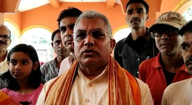 অন্ডালের উখড়ায় দলীয় প্রার্থীর হয়ে প্রচারে দিলীপ ঘোষ