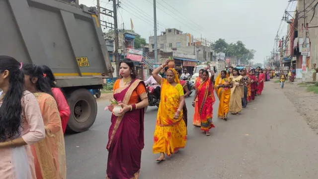 বৈষ্ণব দেবী মন্দিরের প্রতিষ্ঠা দিবস উপলক্ষে নিয়ামতপুরে কলস যাত্রা