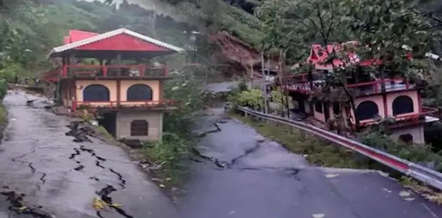 প্রবল বৃষ্টিতে বিপর্যস্ত পাহাড়