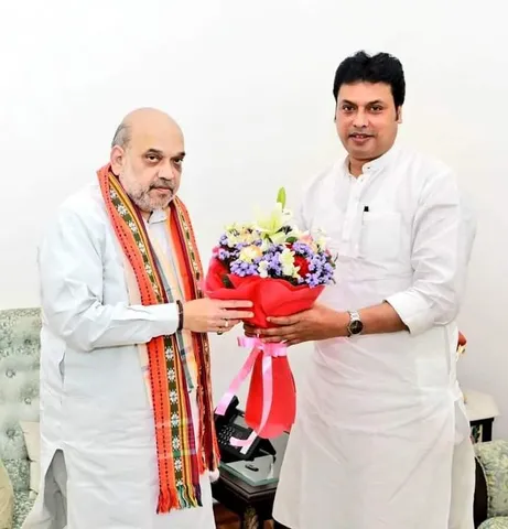 অমিত শাহের সঙ্গে সাক্ষাৎকার করলেন ত্রিপুরার মুখ্যমন্ত্রী
