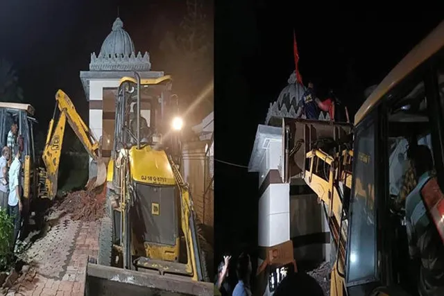 বুলডোজারের চাকায় গুঁড়িয়ে গেল অবৈধভাবে নির্মিত মন্দির
