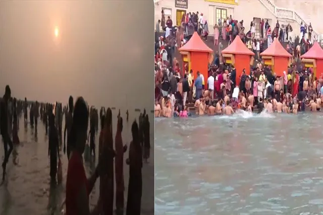 বাংলা থেকে হরিদ্বার, গঙ্গার ঘাটগুলিতে ভক্তদের স্নান করার ঢল