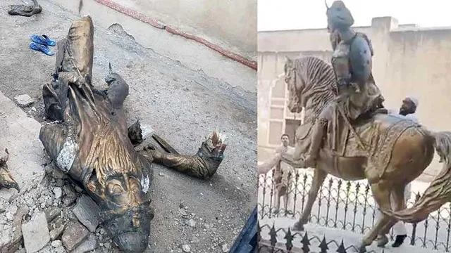 পাকিস্তানে ফের ভাঙ্গা হল রণজিৎ সিং এর মূর্তি, ভাইরাল ভিডিও