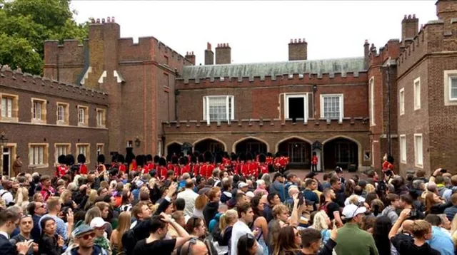 King Charles is about to be proclaimed publicly on the balcony overlooking Friars' Court