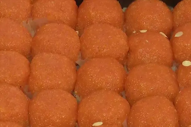 Sweets are being distributed at Chief Minister Manik Saha's residence in Agartala