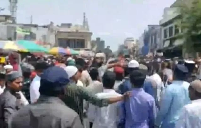 Hyderabad's Mecca Masjid protests against Nupur Sharma's controversial remarks
