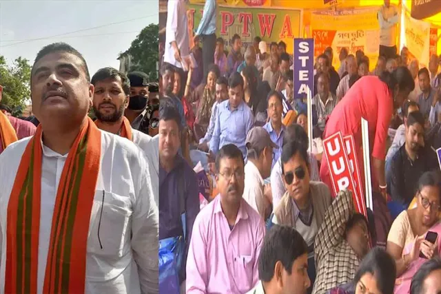 Suvendu Adhikari mets the DA agitators