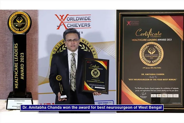 Dr. Amitabha Chanda won the award for best neurosurgeon of West Bengal