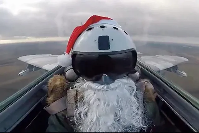 Missile fired at Russia wearing Santa's uniform on Ukrainian warplane