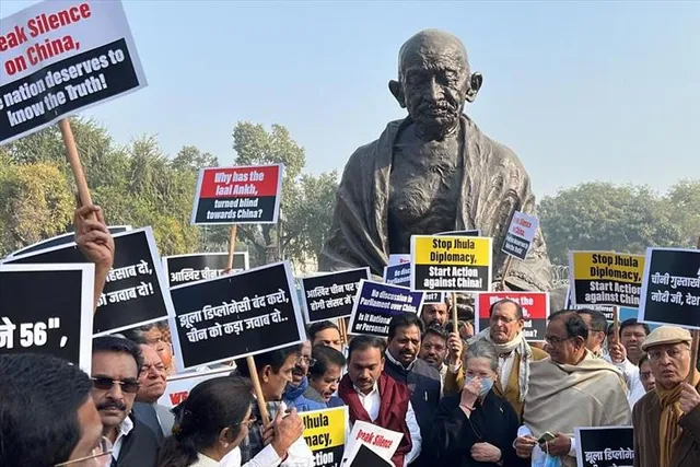 Congress sits on dharna demanding talks on India-China conflict