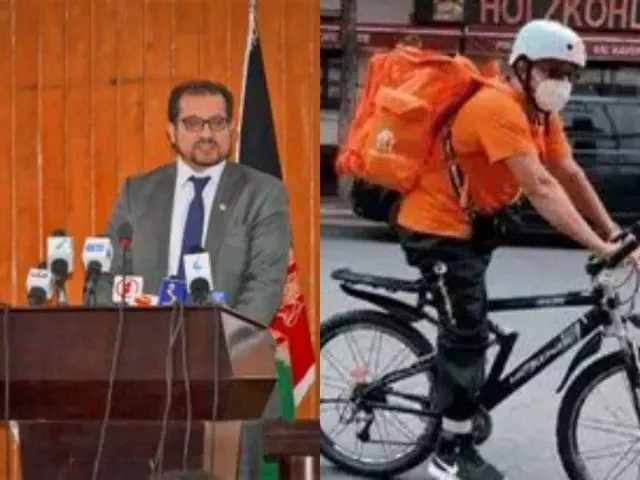 Afghan minister delivering pizza in Germany!