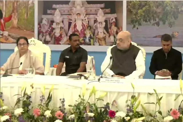 Amit Shah, Mamata Banerjee at Nabanna