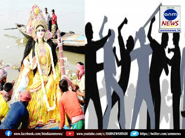 Clashes over immersion of Saraswati idol