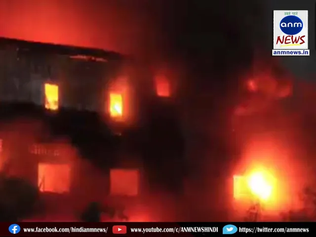 plastic factory in fire
