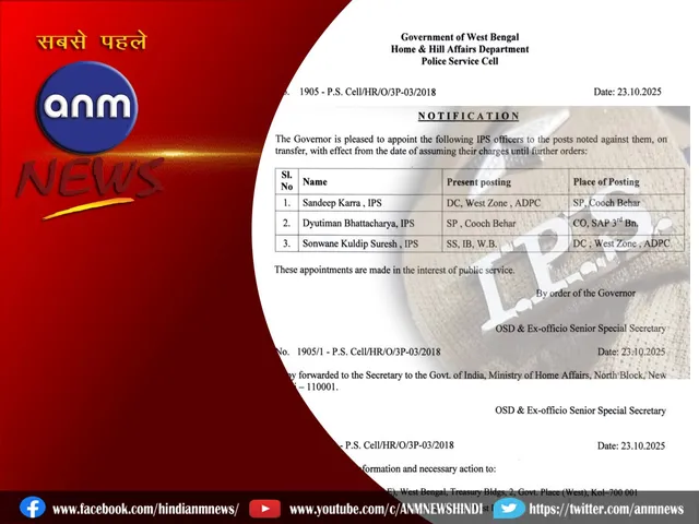 3 IPS officers transferred  in West bengal