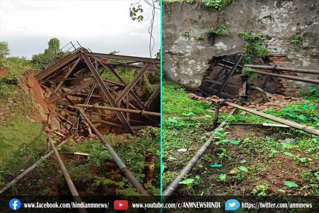 लगातार बारिश से कोलियरी के चाणक का पूरा ढांचा ढह गया