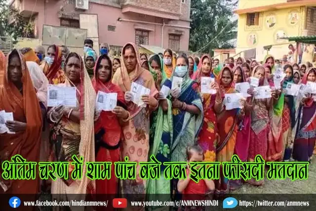 अंतिम चरण में शाम पांच बजे तक इतना फीसदी मतदान
