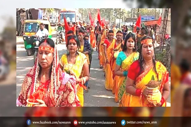 हनुमान मन्दिर की प्राणप्रतिष्ठा को लेकर निकाली कलश यात्रा