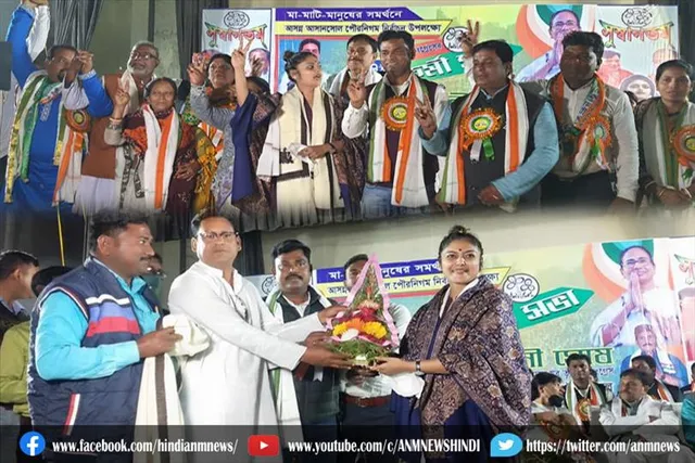 तृणमूल कांग्रेस के पार्षद उम्मीदवारों के समर्थन में एक चुनावी जनसभा का आयोजन