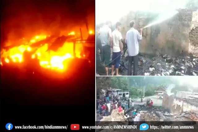 लोरन में आग से दुकानें जल गईं