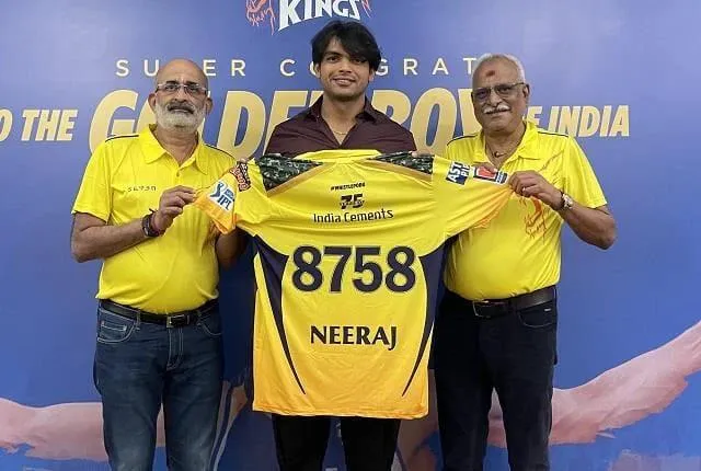 CSK ने किया नीरज चोपड़ा को सम्मानित