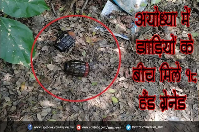 अयोध्या में झाड़ियों के बीच मिले 18 हैंड ग्रेनेड