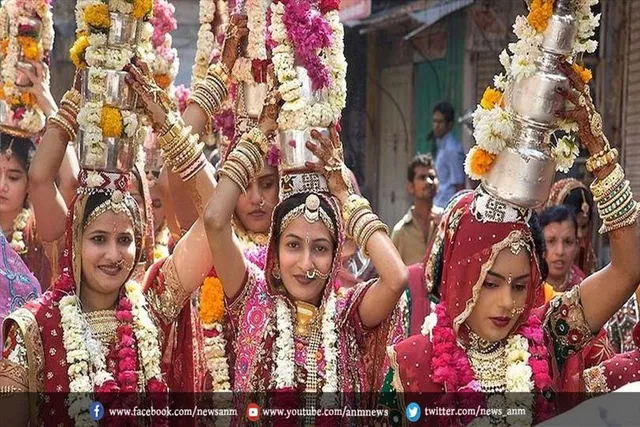 शहर में निकाली गयी गणगौर की रैली