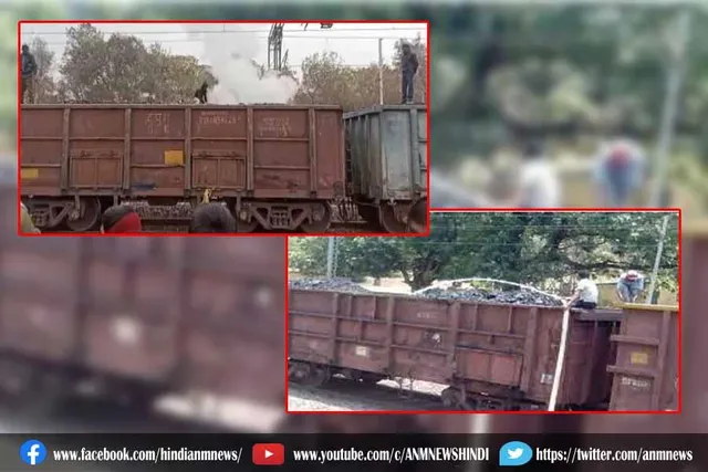 धनबाद : कोयला लदे मालगाड़ी में लगी भीषण आग