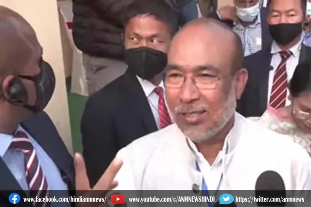 मुख्यमंत्री एन. बीरेन सिंह ने इंफाल में मतदान किया