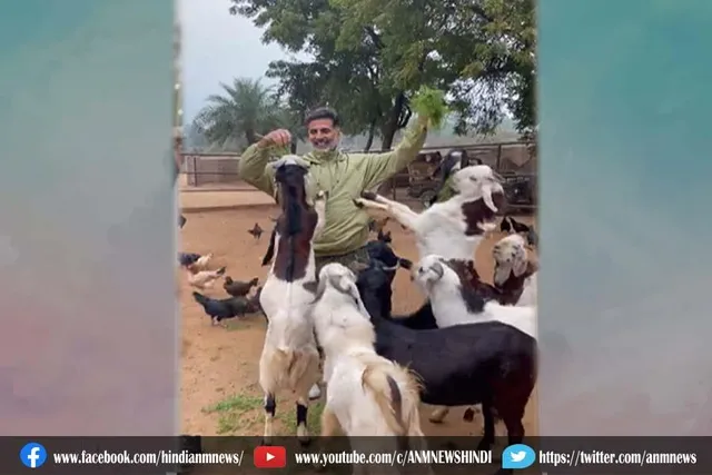 बॉलीवुड के खिलाड़ी का मौज-मस्ती मुर्गे और बकरियों के साथ