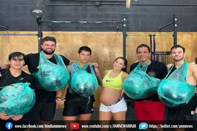 प्रेग्नेट महिला का दर्द जानने के लिए लड़कों के पेट पर बांधी 4.5Kg की बॉल, वीडियो वायरल