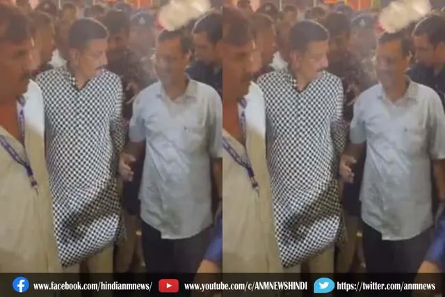 केजरीवाल पर गरबा कार्यक्रम में फेंकी गई पानी की बोतल