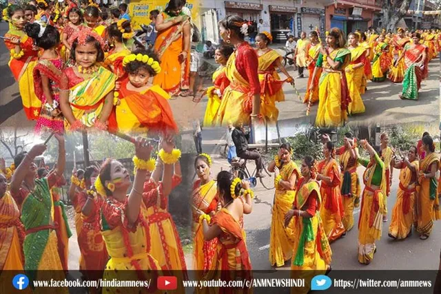 हनुमान पल्ली के बच्चों व महिलाओं ने धूमधाम से मनाया दोल उत्सव