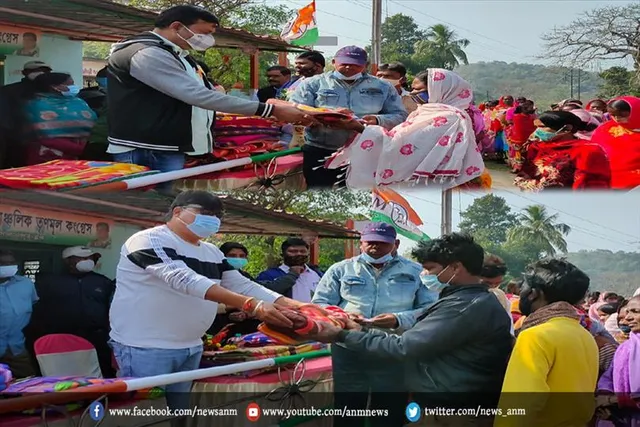 तृणमूल द्वारा गरीबो में 250 कंबल का वितरण