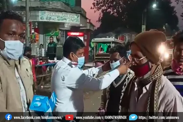 इन इलाके में मास्क वितरण किया गया