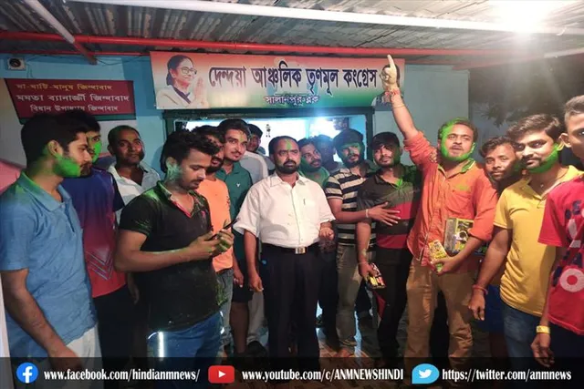 बाराबनी विधायक के पार्टी जिला अध्यक्ष बनने की खुशी में मनाया जश्न