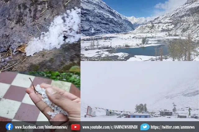 हिमाचल प्रदेश के लाहौल में बर्फबारी