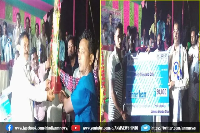 जामुड़िया में दो दिवसीय नाॅकआउट फुटबॉल टुनामेनट का ट्रफि पर परिहारपुर का कब्जा