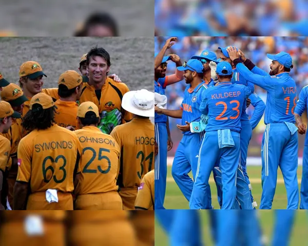 Australia 2007 World Cup (left), India 2023 World Cup (Source: Twitter)