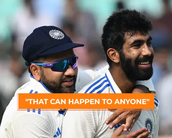 Rohit Sharma hugs Jaspirt Bumrah from behind
