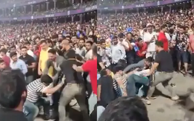 Fans fighting during Delhi Capitals vs Sunrisers Hyderabad game