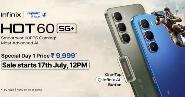 Infinix HOT 60 5G+ launches at ₹9,999 on Flipkart