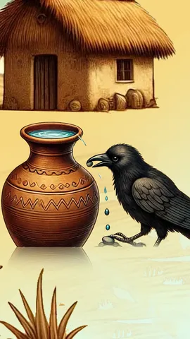 Thirsty crow and its cleverness - an inspirational story (1)
