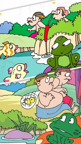 Friendship of two fish and a frog jungle stories (1)