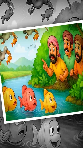 teen-machhliyon-ki-kahani-buddhi-karm-bhagya-prernadayak-hindi-story (1)