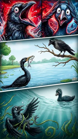 akl bina nakal crow fish moral story hindi (1)