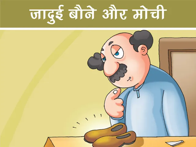 Cobbler with shoes cartoon image