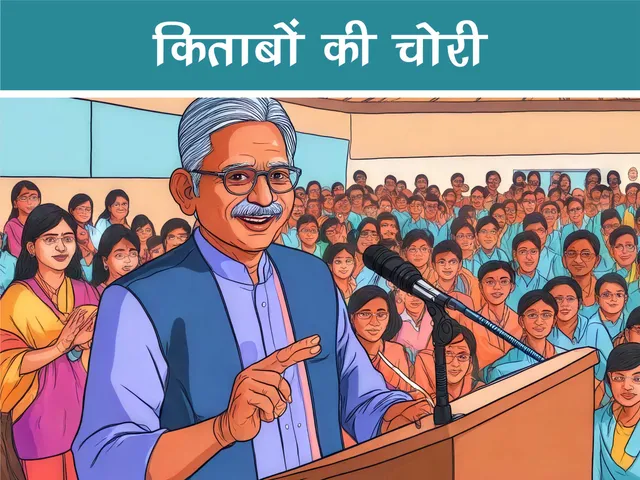 cartoon image of a principal giving speech
